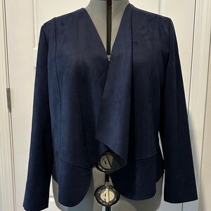 Chico’s Elegant Navy Women's Suede Jacket